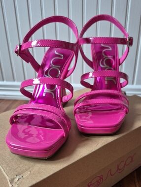 Sugar Patent Hot Pink Strappy Heels